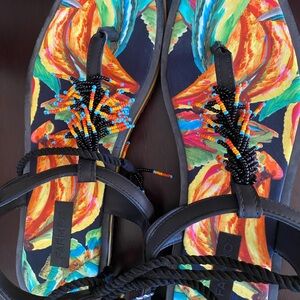 Farm Rio Floral Flower Sandals